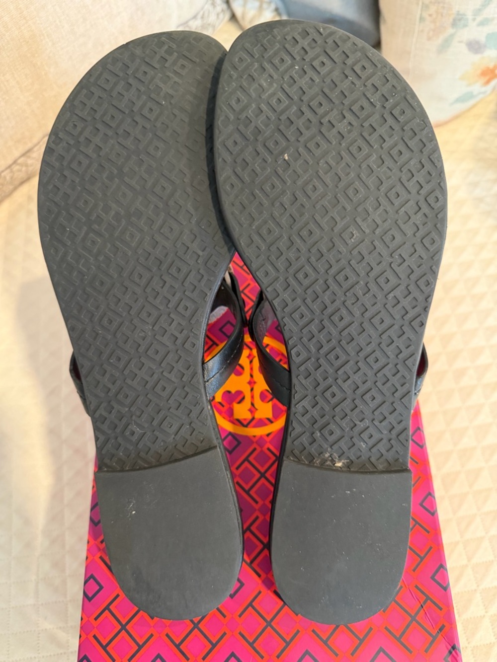Tory Burch Miller fringe Black and White Women's sandals - Picture 3 of 3
